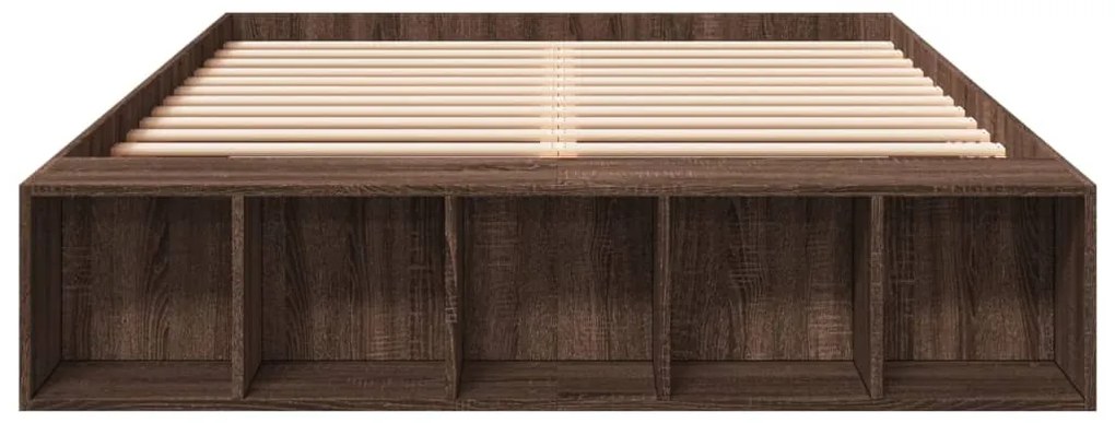 Estrutura de cama 150x200cm derivados madeira carvalho castanho
