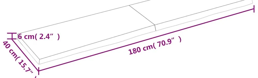 Prateleira de parede 180x40x(2-6) cm carvalho tratado castanho