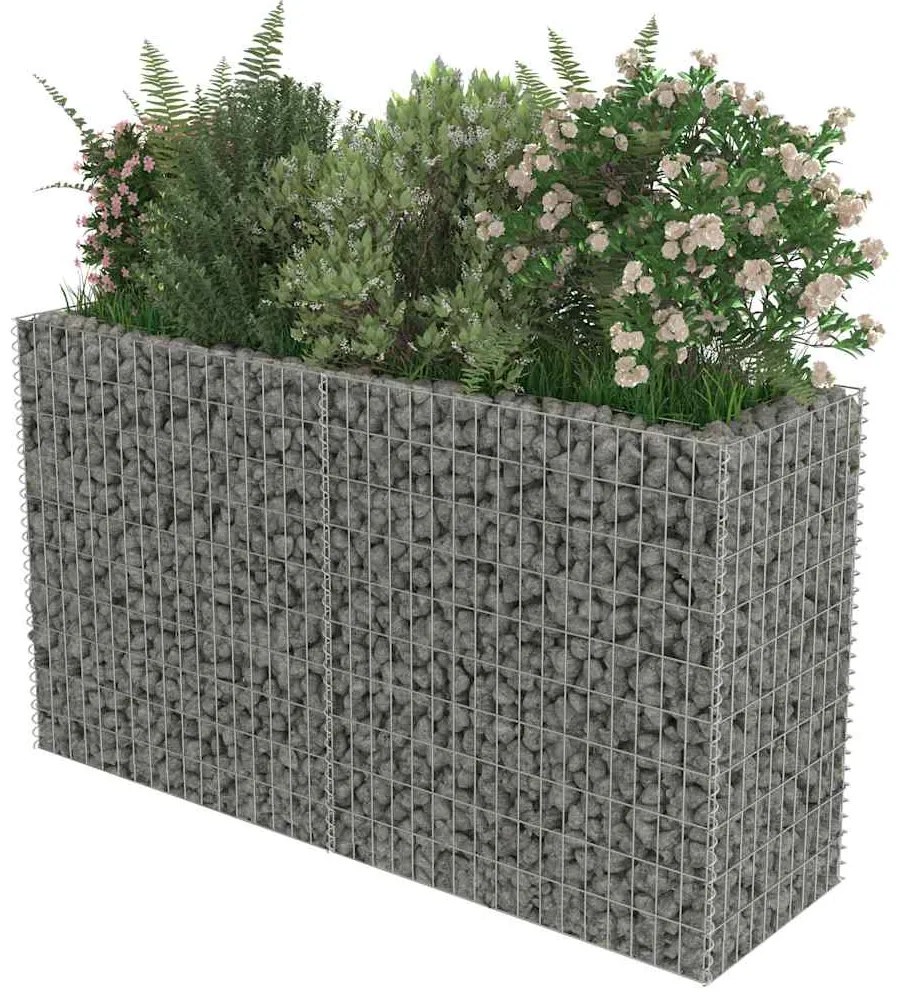 Canteiro elevado/cesto gabião 180x50x100 cm aço galvanizado