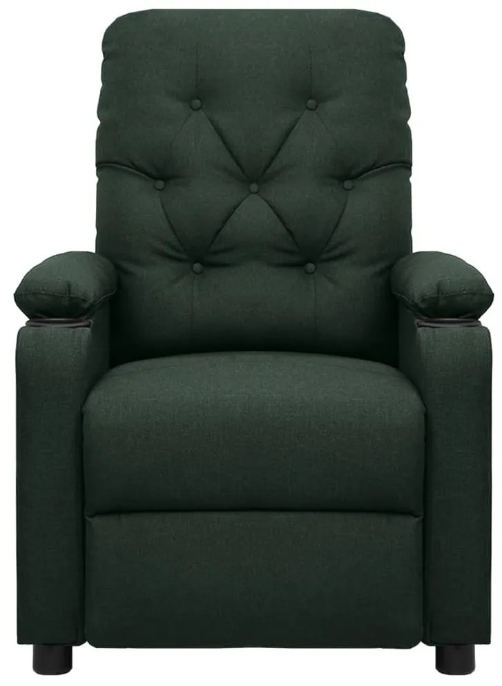 Poltrona de massagens elétrica tecido verde-escuro