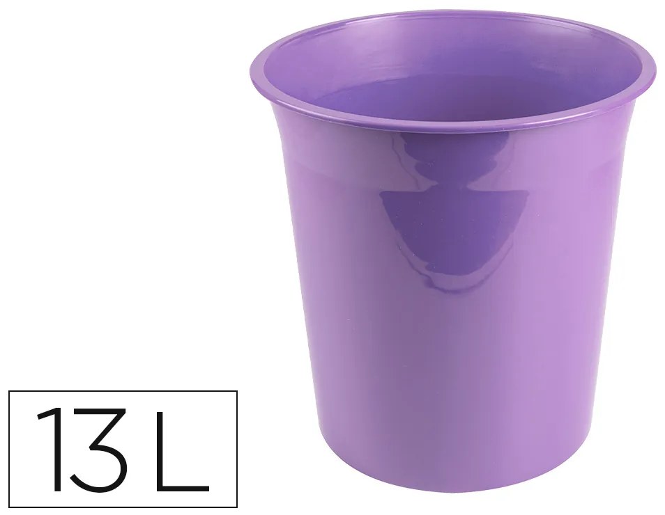 Cesto de Papeis em Plástico Ecouse 100% Reciclado Lavanda Opaco 13 Litros 275x285 mm
