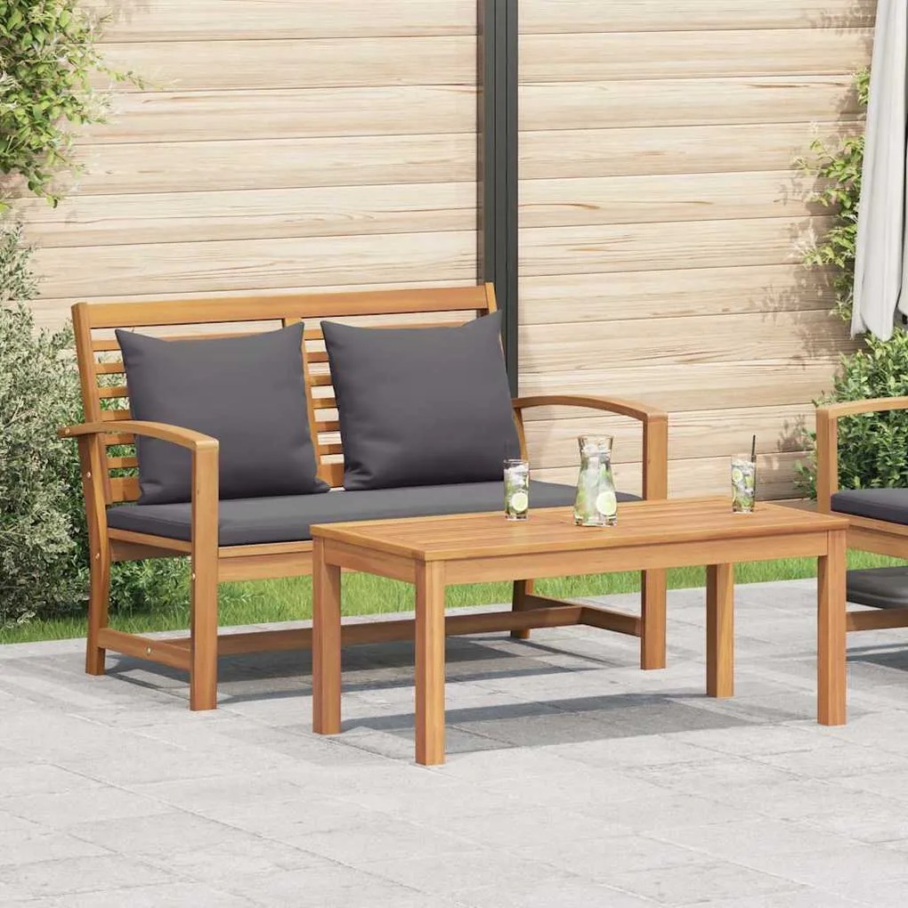 vidaXL Banco de jardim Natural 110 x 64 x 76.5 cm