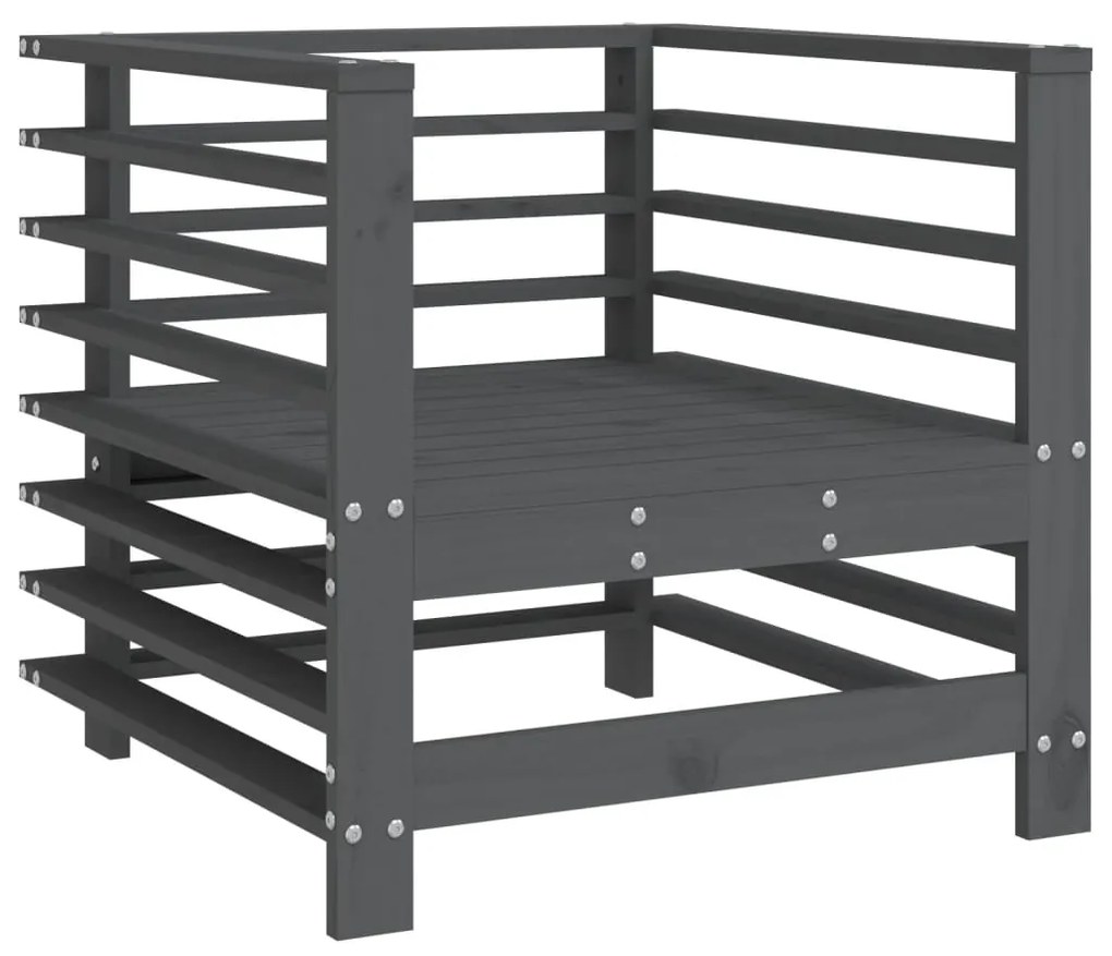 Cadeiras de jardim 2 pcs madeira de pinho maciça cinzento
