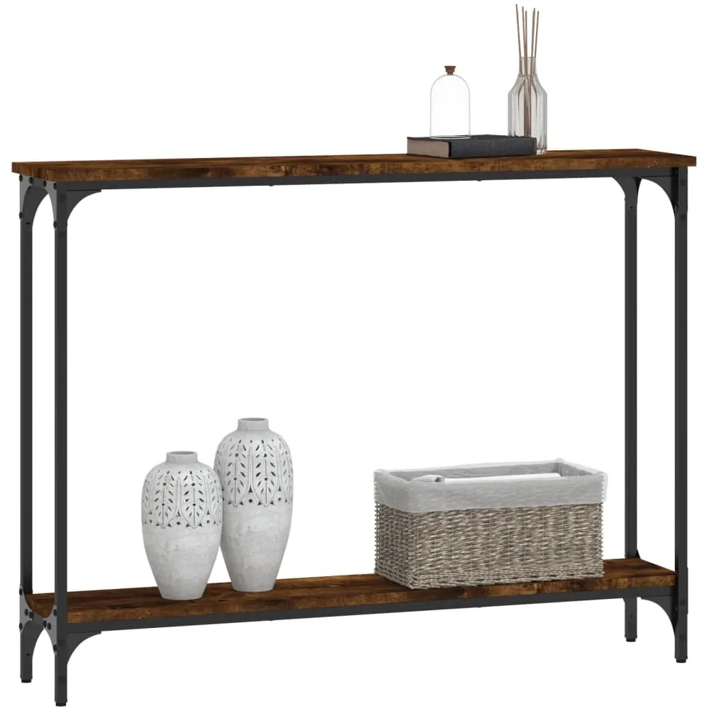 Mesa consola 100x22,5x75cm derivados de madeira carvalho fumado