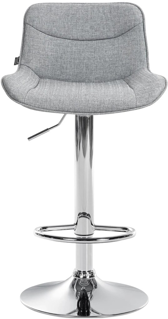 Banco alto em tecido com estrutura prateada 85-106 x 49 x 51 cm cinzento