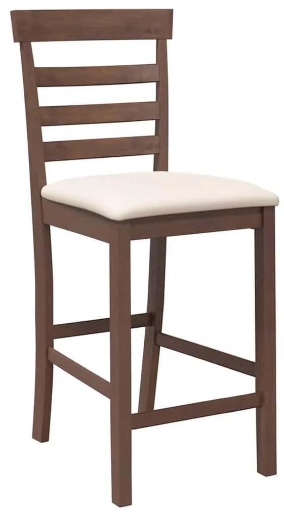 Bancos de bar com almofadões 2pcs madeira de seringueira maciça