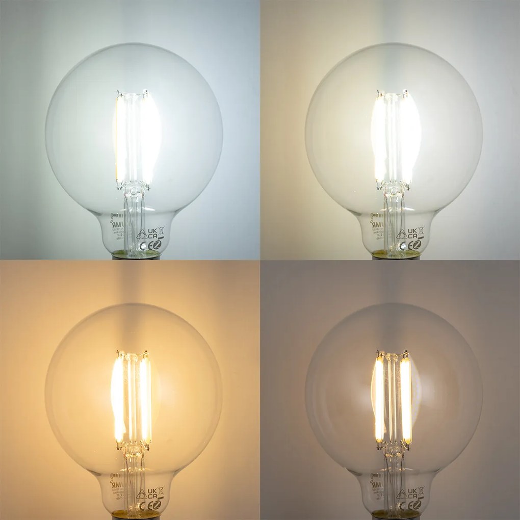 Lâmpada LED E27 Inteligente Regulável G95 Transparente 7W 806 lm 2700-6500K Zigbee