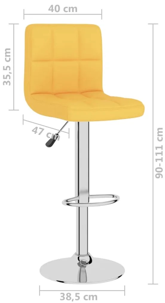 Bancos de bar 2 pcs tecido amarelo mostarda
