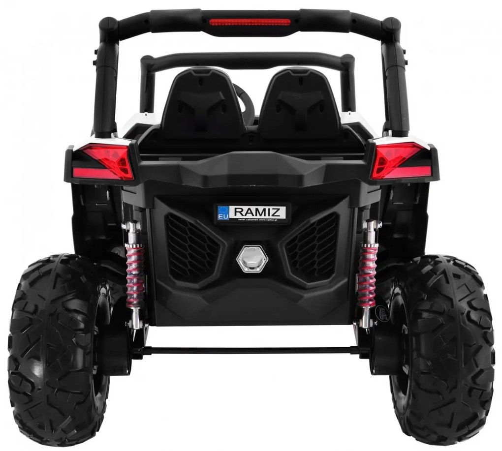 Buggy elétrico para Crianças 24V 4x4 2 Lugares SuperStar Rodas de EVA, Assento de couro Branco