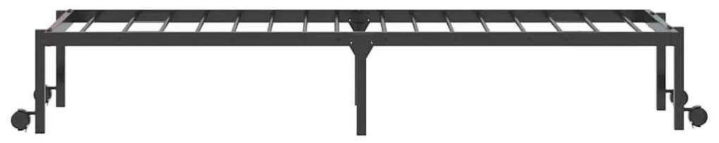 Estrutura de cama sem colchão Dobrável 90x190 cm aço preto