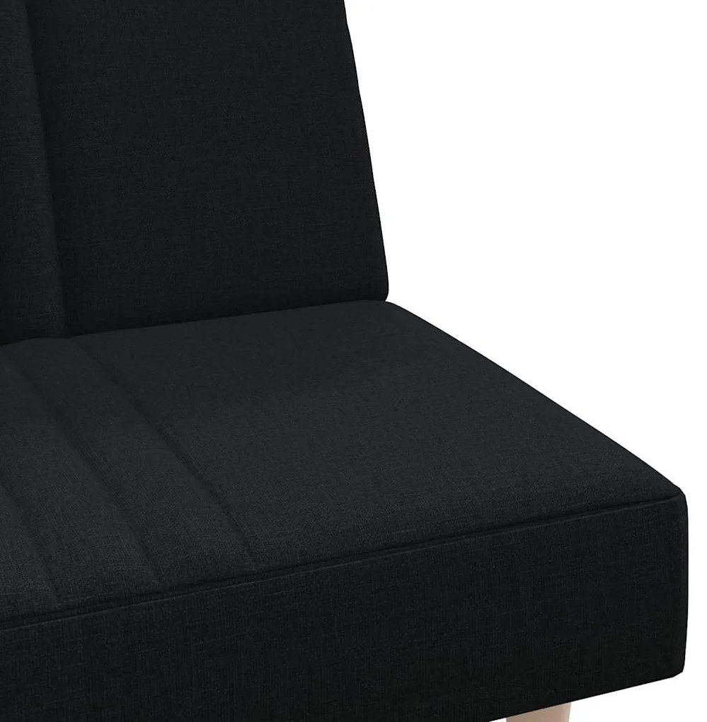 Sofá-cama tecido preto