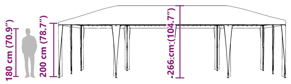 Tenda de Festa Azul 8x4 m PE