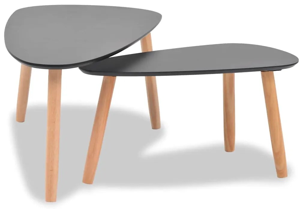 Conjunto mesas de centro 2 pcs pinho maciço preto