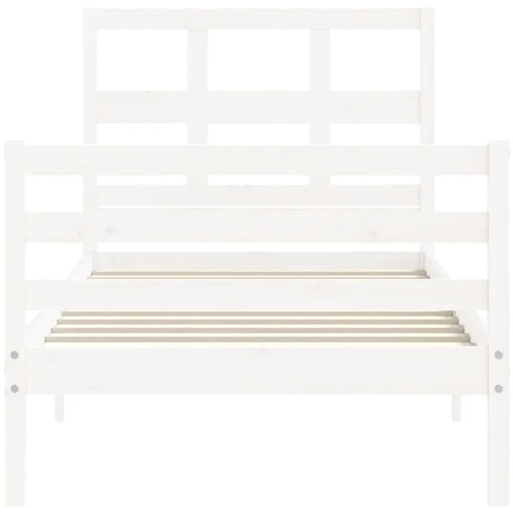 Estrutura de cama com cabeceira 90x200 cm madeira maciça