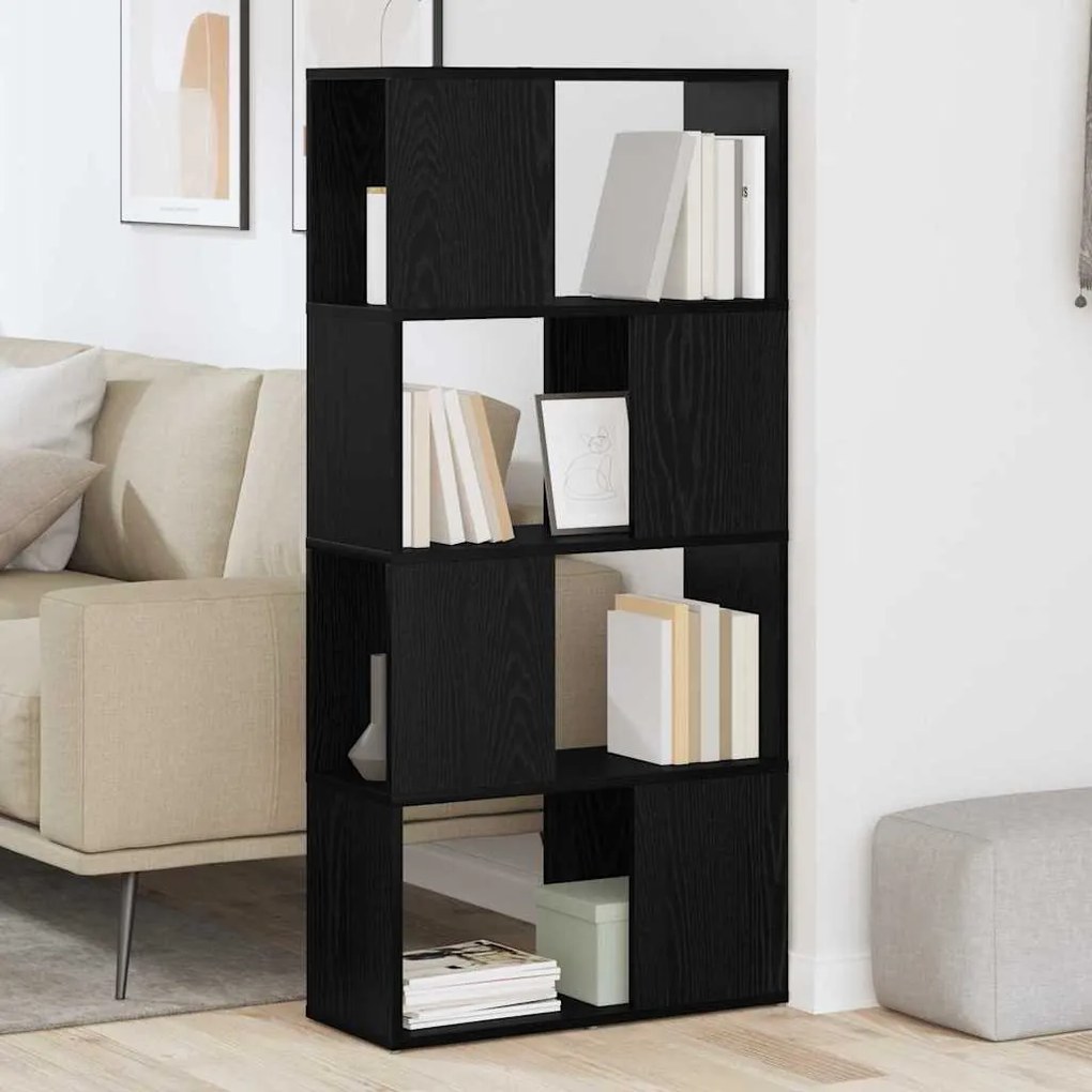 Estante Carvalho preto Madeira de engenharia 60 x 24 x 124 cm