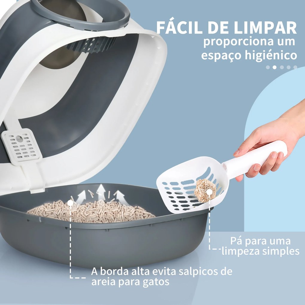 PawHut Caixa de Areia para Gatos Dobrável Caixa de Areia para Gatos Fe