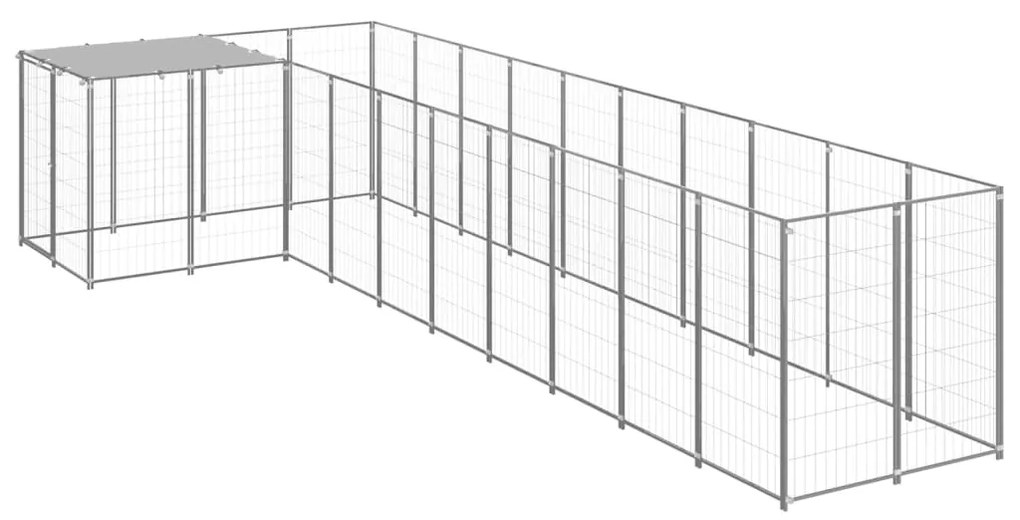 Canil 7,26 m² aço prateado