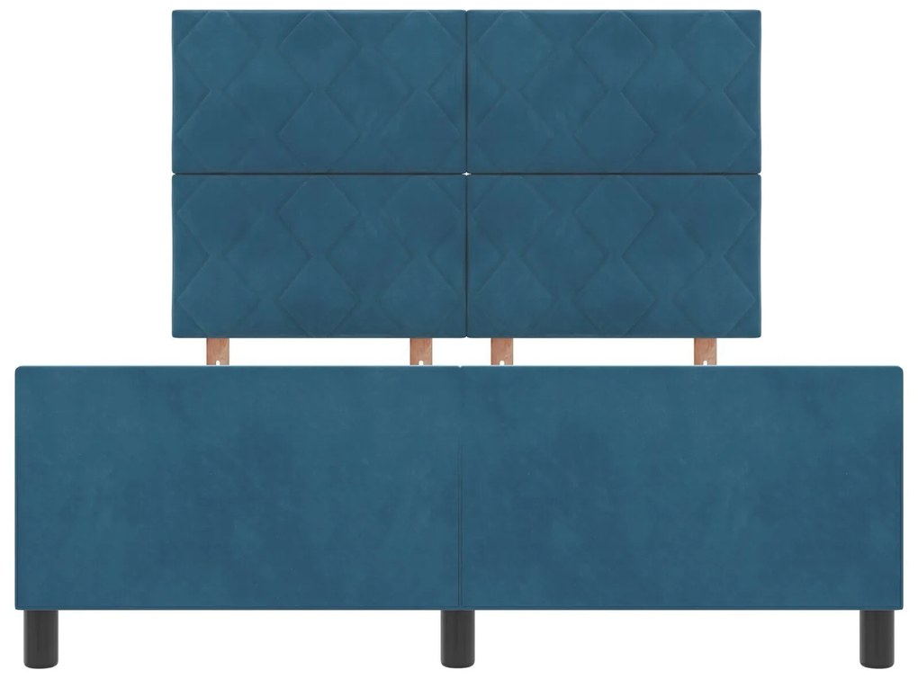 Cama vidaXL Azul Escuro 140x190 cm Veludo