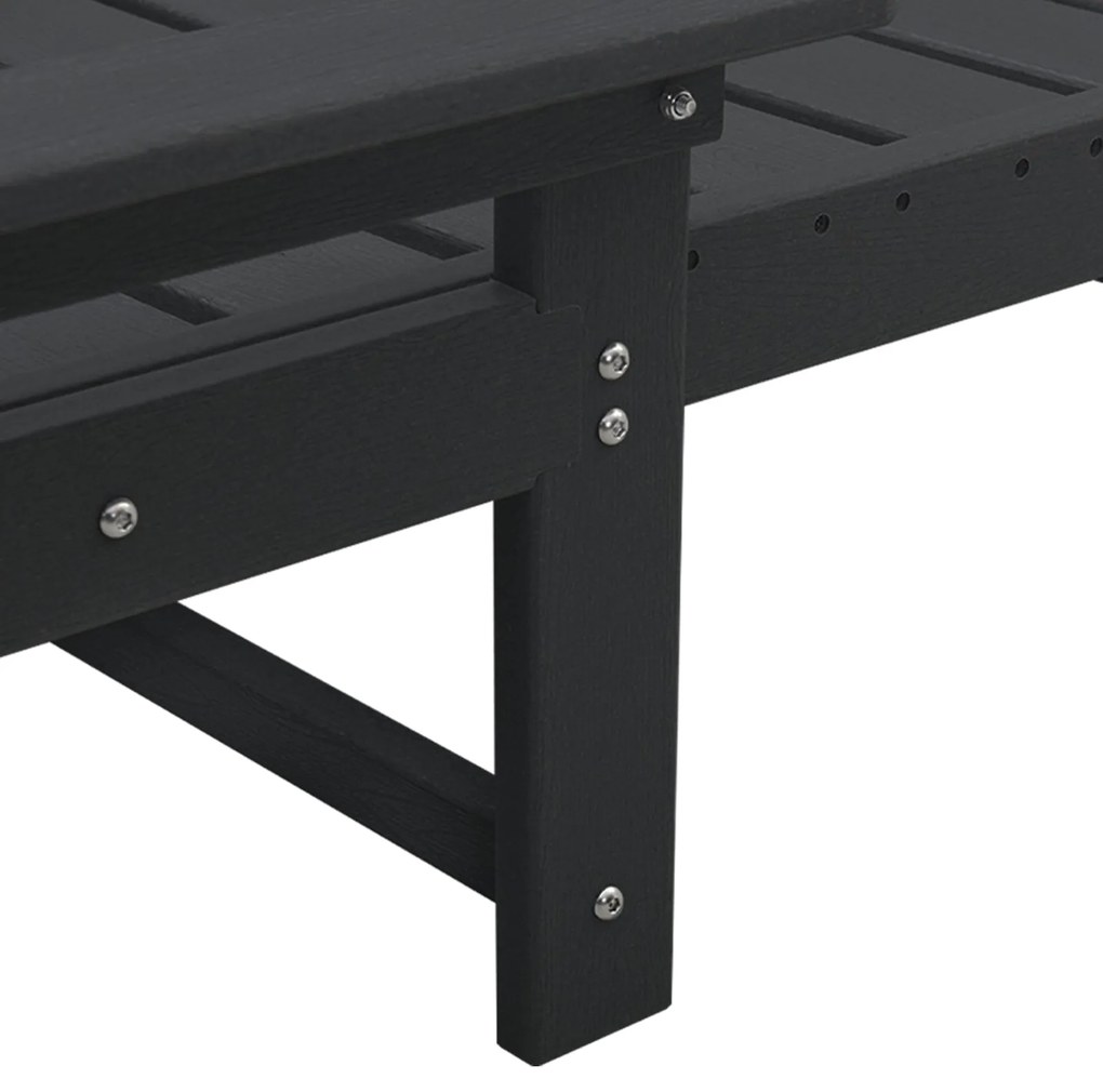 Cadeira de Sol Preta 53x162x98.5 cm HDPE
