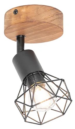 Projetores industriais pretos com articulação e inclinação em madeira - Mosh