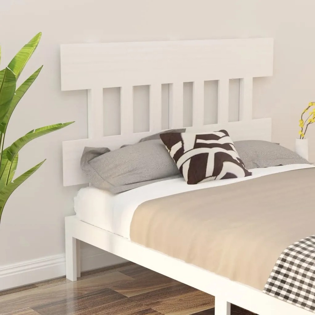 vidaXL Cabeceira de cama 153,5x3x81 cm pinho maciço branco