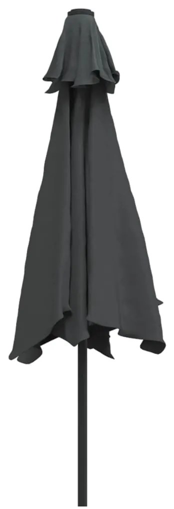 Guarda-sol de exterior com mastro de metal 300 cm antracite