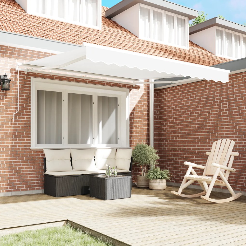 Toldo Retrátil Manual Branco 350x250 cm