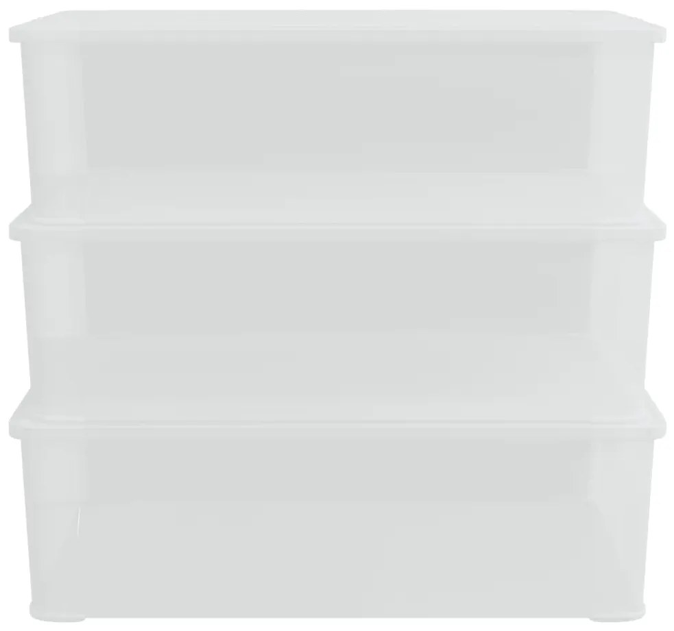 Caixas de arrumação empilháveis 3 pcs 25 L plástico