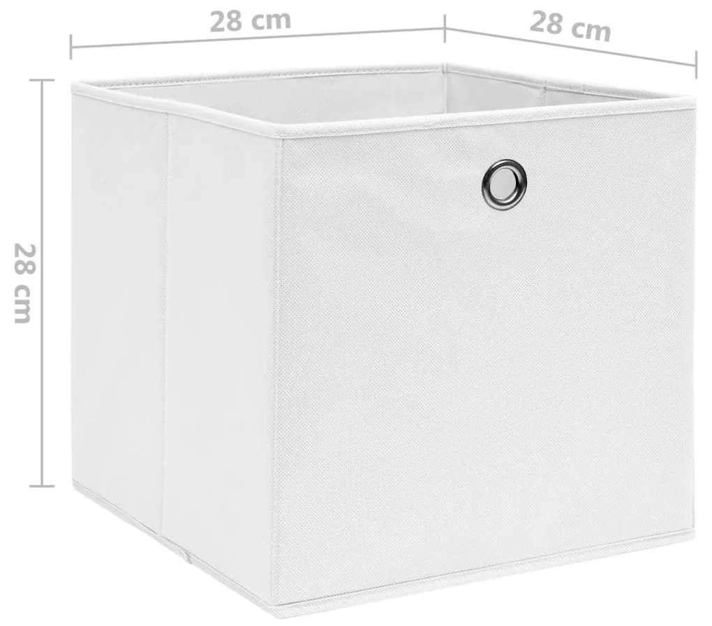 Caixas arrumação 4 pcs 28x28x28 cm tecido-não-tecido branco