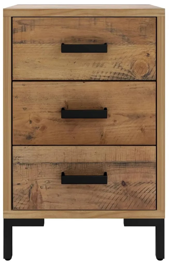 Mesa de cabeceira 40x30x55 cm pinho reciclado maciço castanho