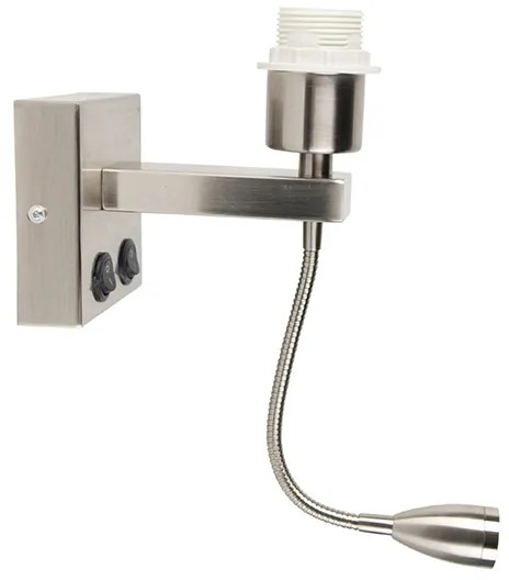 Candeeiro de parede moderno em aço com braço flexível - Brescia Combi Moderno