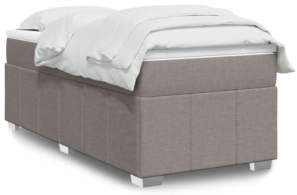 Cama com molas/colchão 80x200 cm tecido castanho-acinzentado