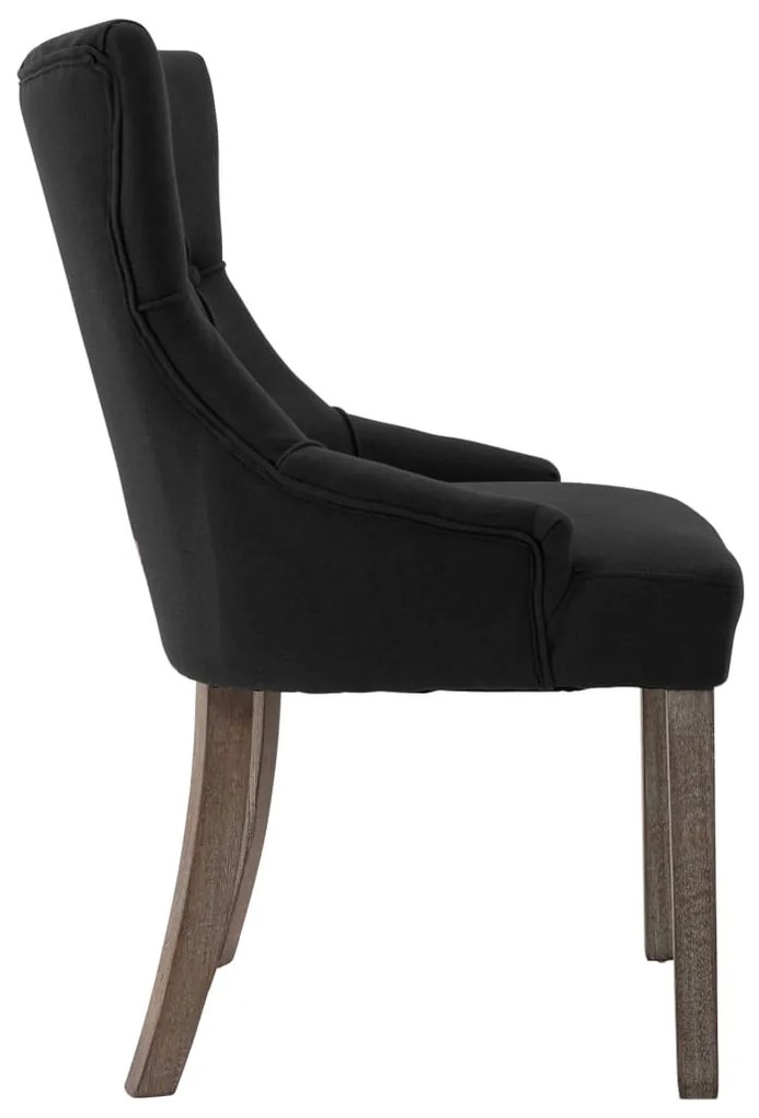 Cadeiras de jantar 2 pcs tecido preto