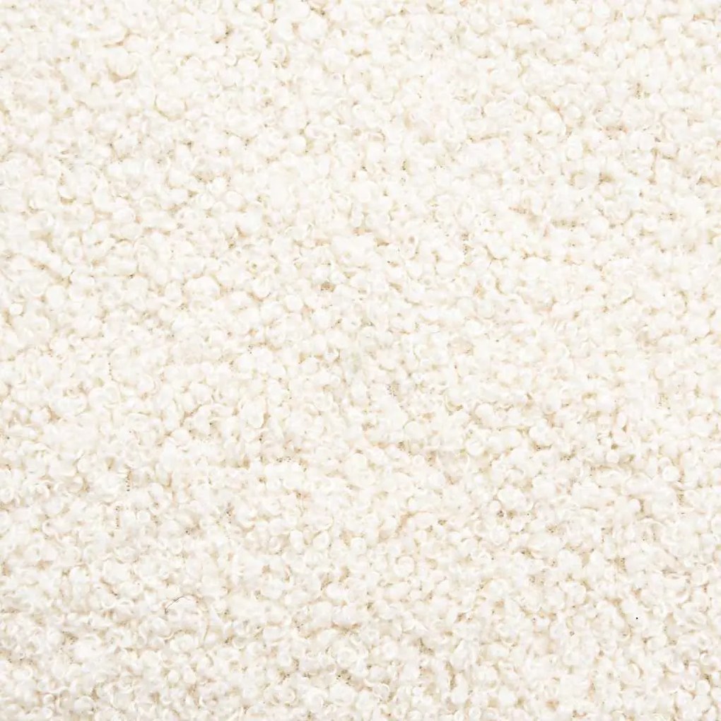 Poltrona sem braços 55 cm tecido encaracolado tipo lã creme