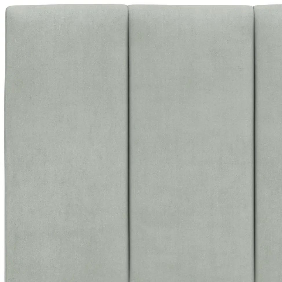 Almofadão de cabeceira 160 cm veludo cinzento-claro