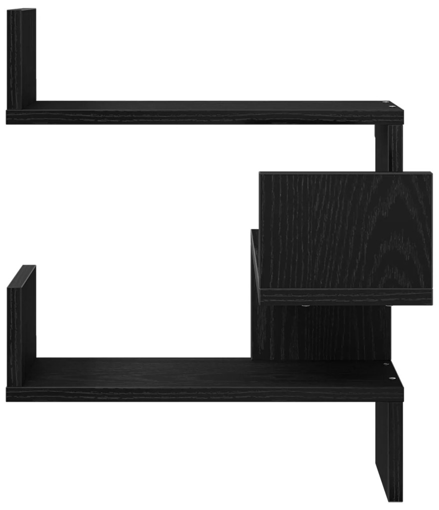 Conjuntos de Prateleiras de Parede vidaXL 2 pcs Carvalho Preto 40x40x4