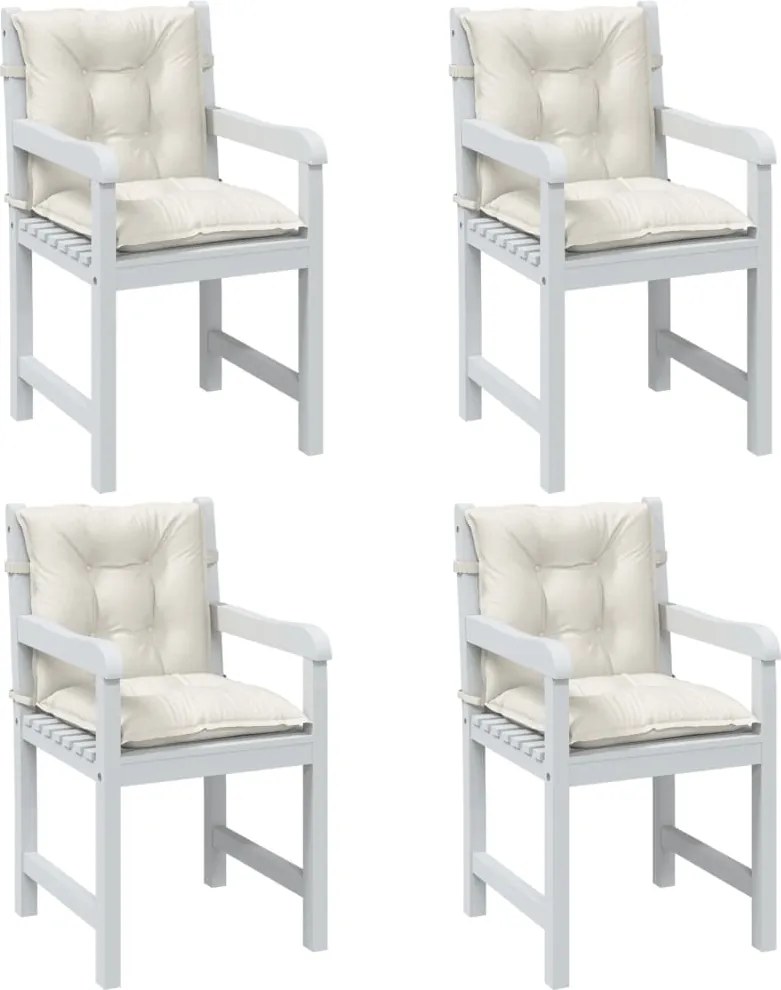 vidaXL Almofadões lombares p/ cadeiras 4pcs mesclado tecido creme
