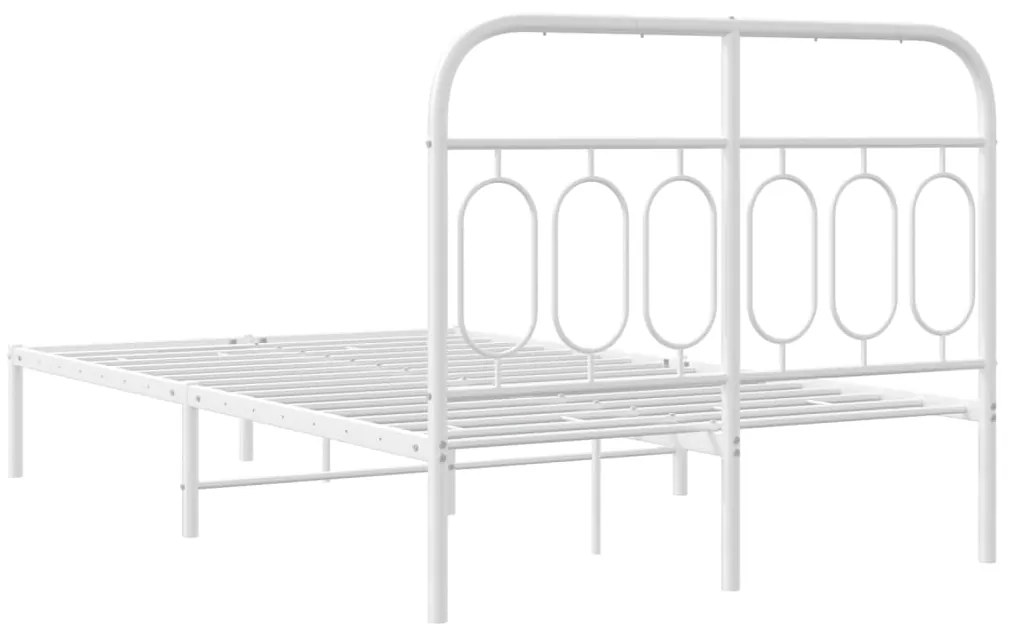 Estrutura de cama com cabeceira 120x190 cm metal branco