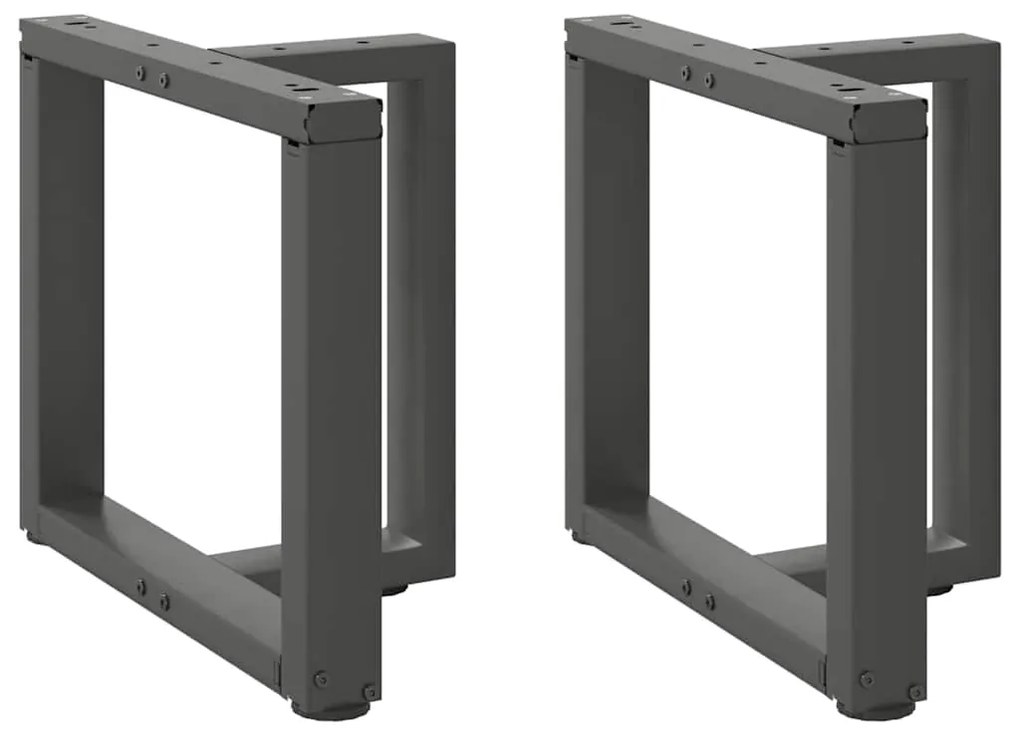 vidaXL Pés para mesa de centro em forma de T, 2 peças, antracite, 50x25x(42-43) cm, aço