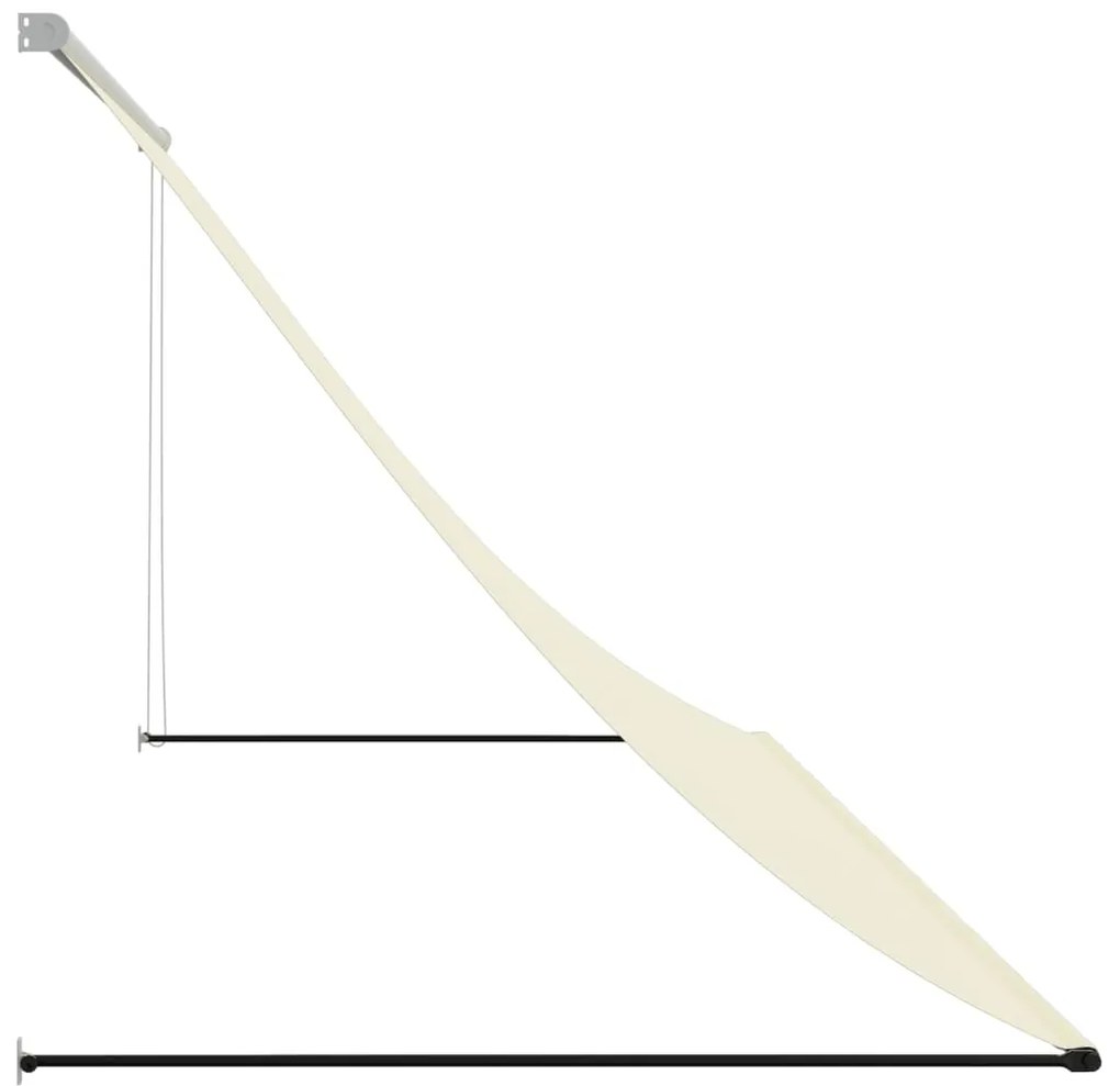 Toldo retrátil 300x150 cm tecido e aço cor creme