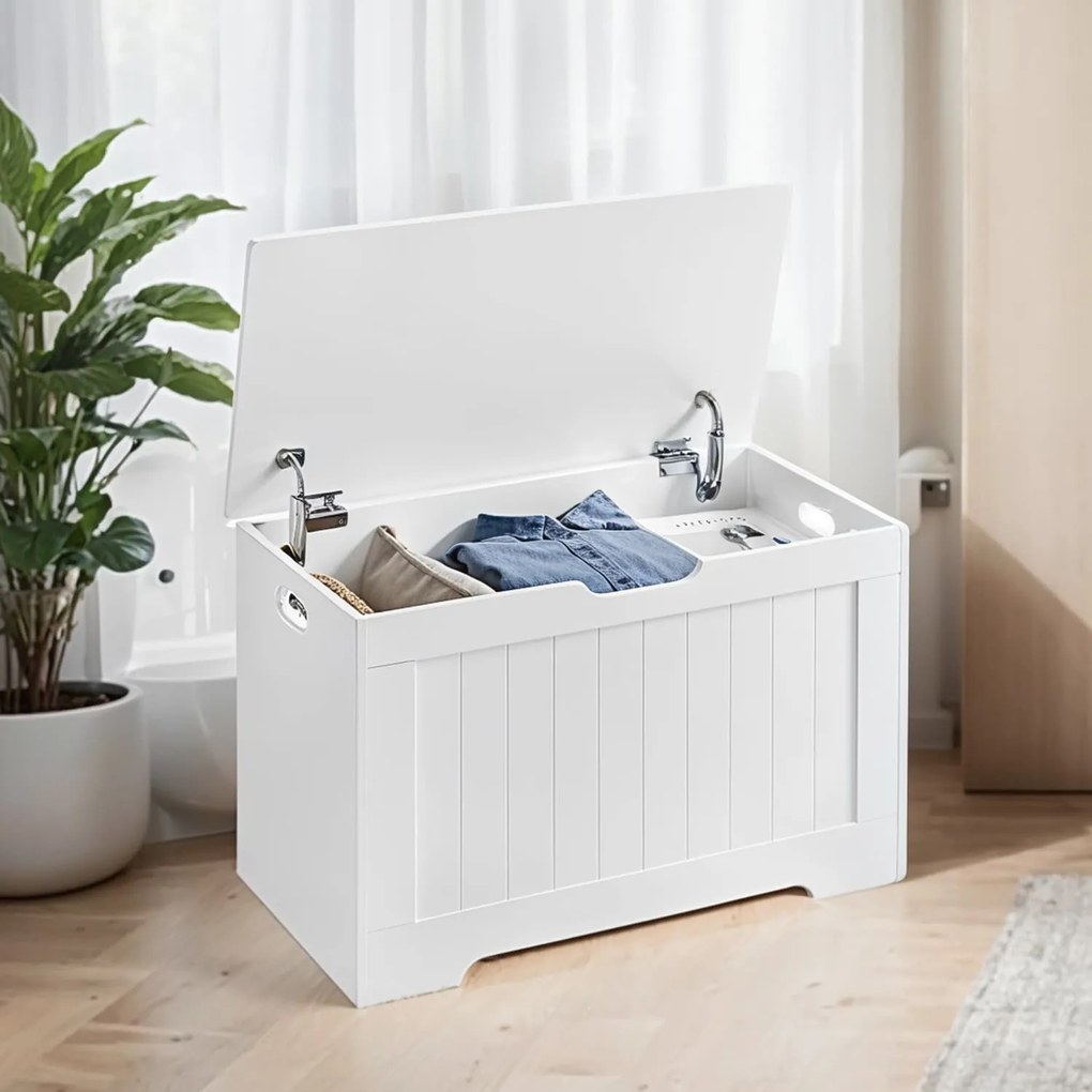 Banco com espaço de arrumação 40 x 76 x 48 cm Branco