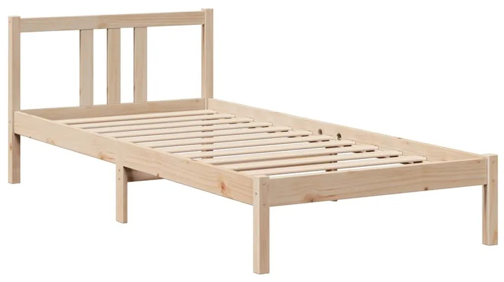 Cama com estante sem colchão 75x190 cm pinho maciço