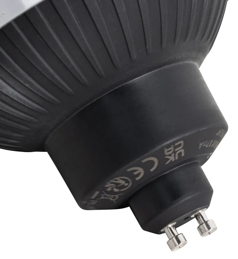 Conjunto de 5 Lâmpadas LED GU10 Reguláveis em 3 Passos 111mm 10.5W 770 lm 3000K