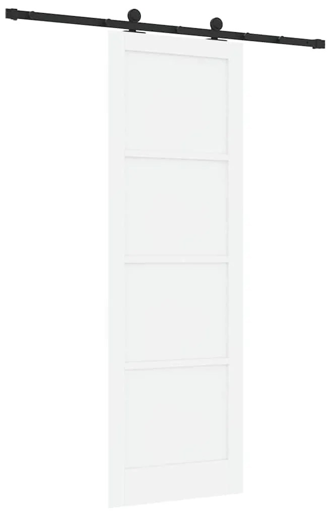 Porta deslizante vidaXL com conjunto de hardware branco 78x232 cm de m