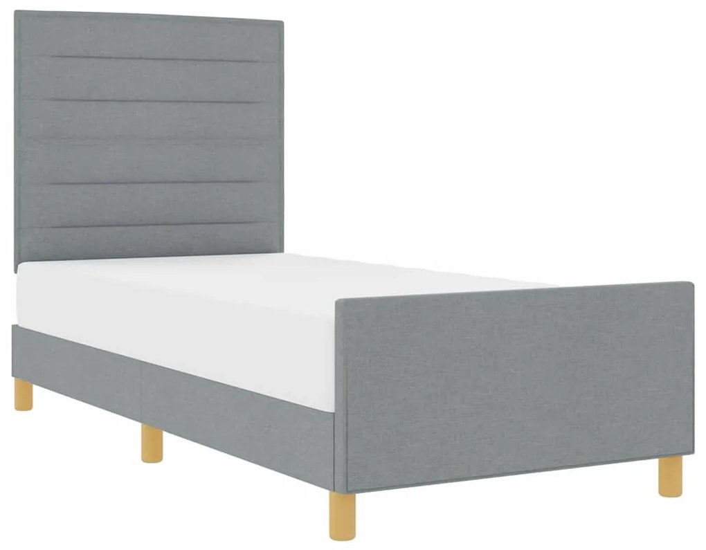 Cama vidaXL Cinza Claro 90x200 cm Tecido