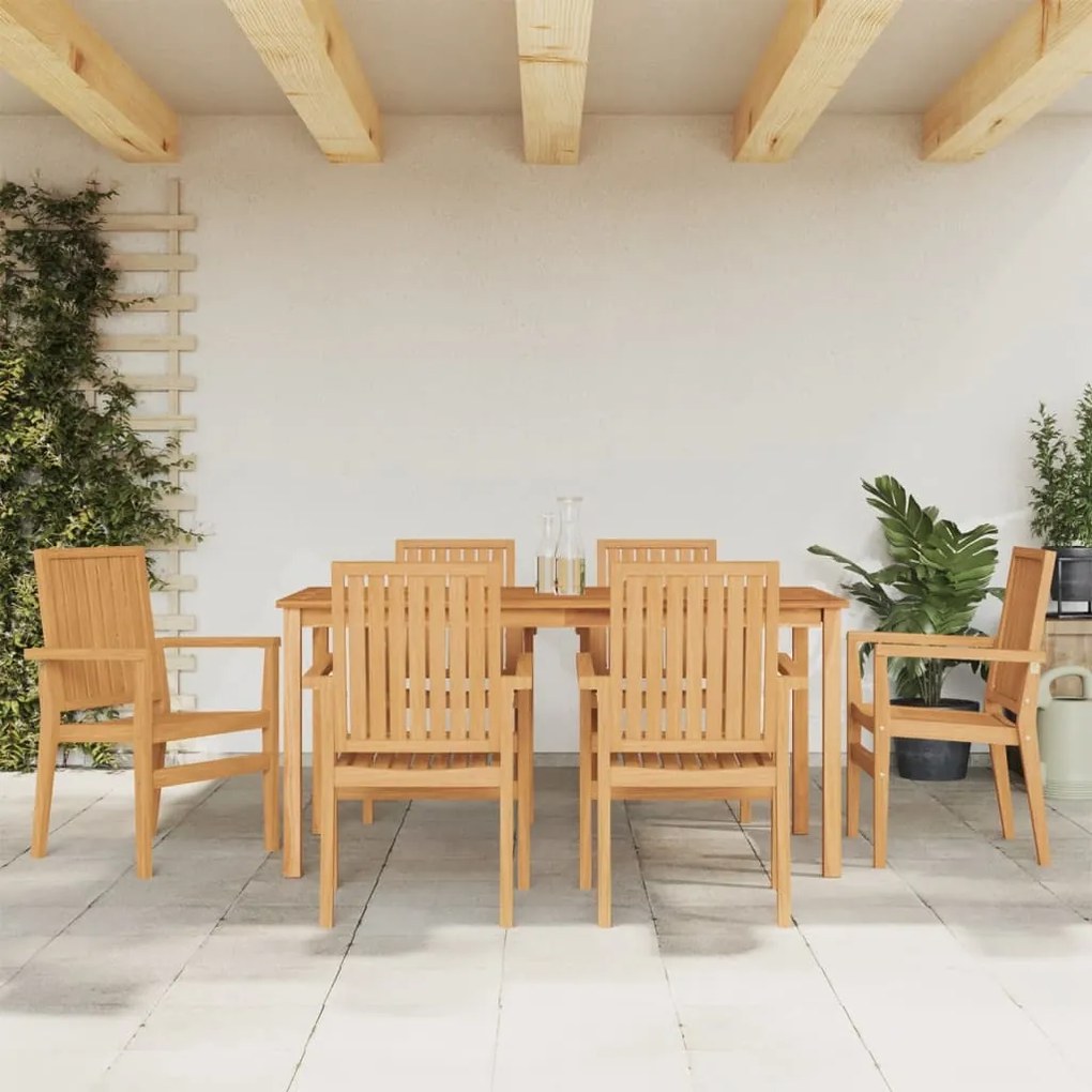 vidaXL Conjunto de jantar para jardim 7 pcs madeira de teca maciça
