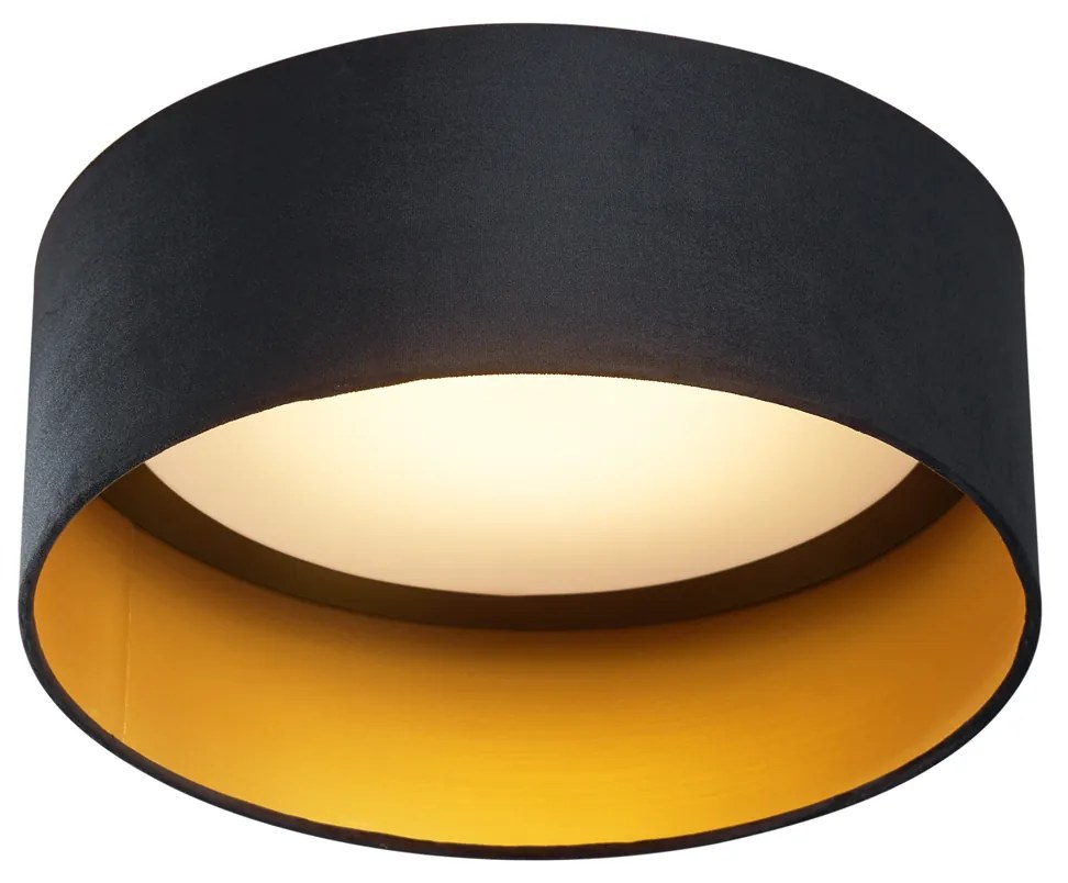 Plafon moderno veludo preto 40cm incl. LED regulável em 3 níveis - Sue Moderno