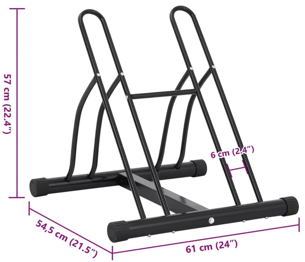 Suporte independente para 2 bicicletas aço