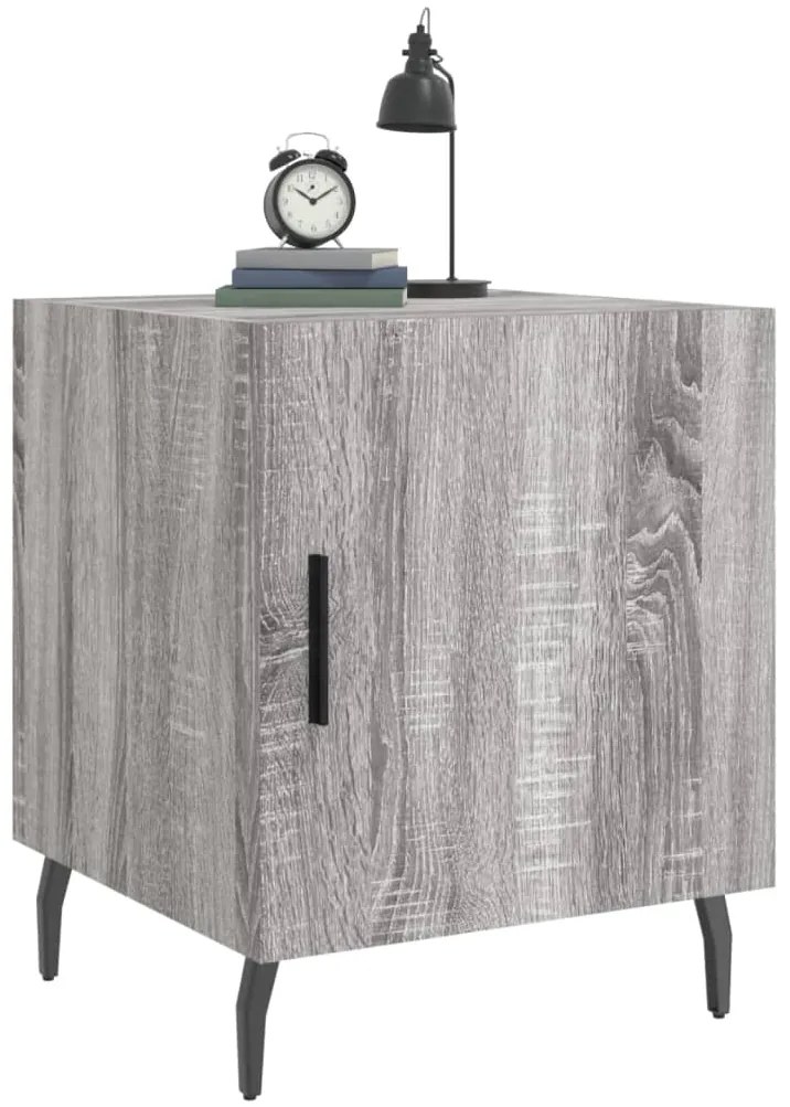 Mesa cabeceira 40x40x50 cm derivados de madeira cinzento sonoma