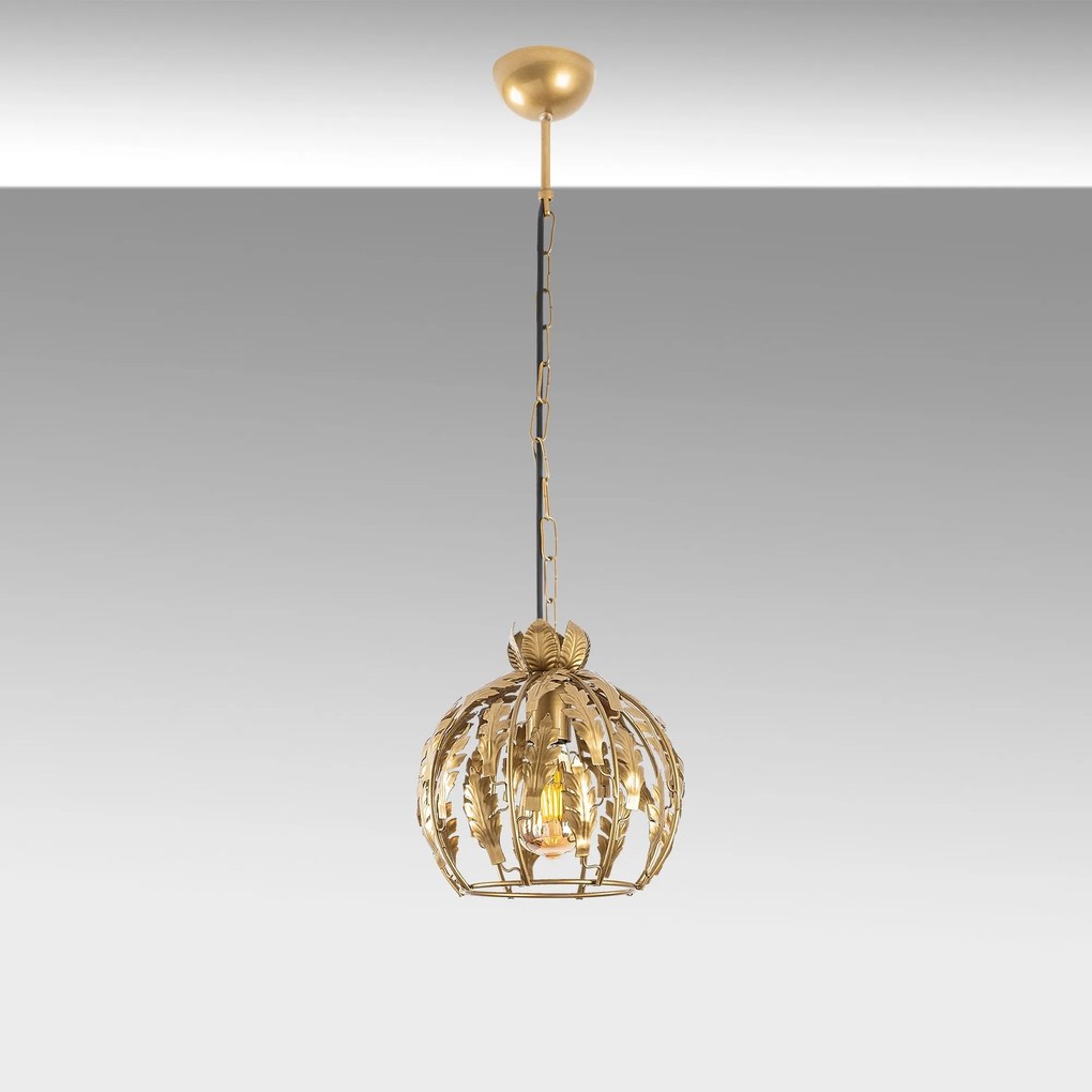Chandelier Endustriyel – Dourado – 16 x 16 x 42 cm
